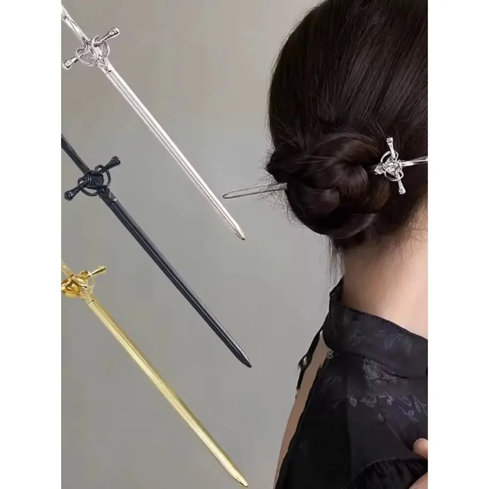 Viking Celtic Sword Hair Stick Ornate Medieval Hair Accessory Set of Three